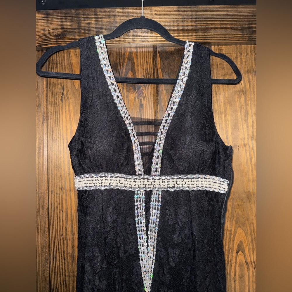 Black Dress with Silver Accents